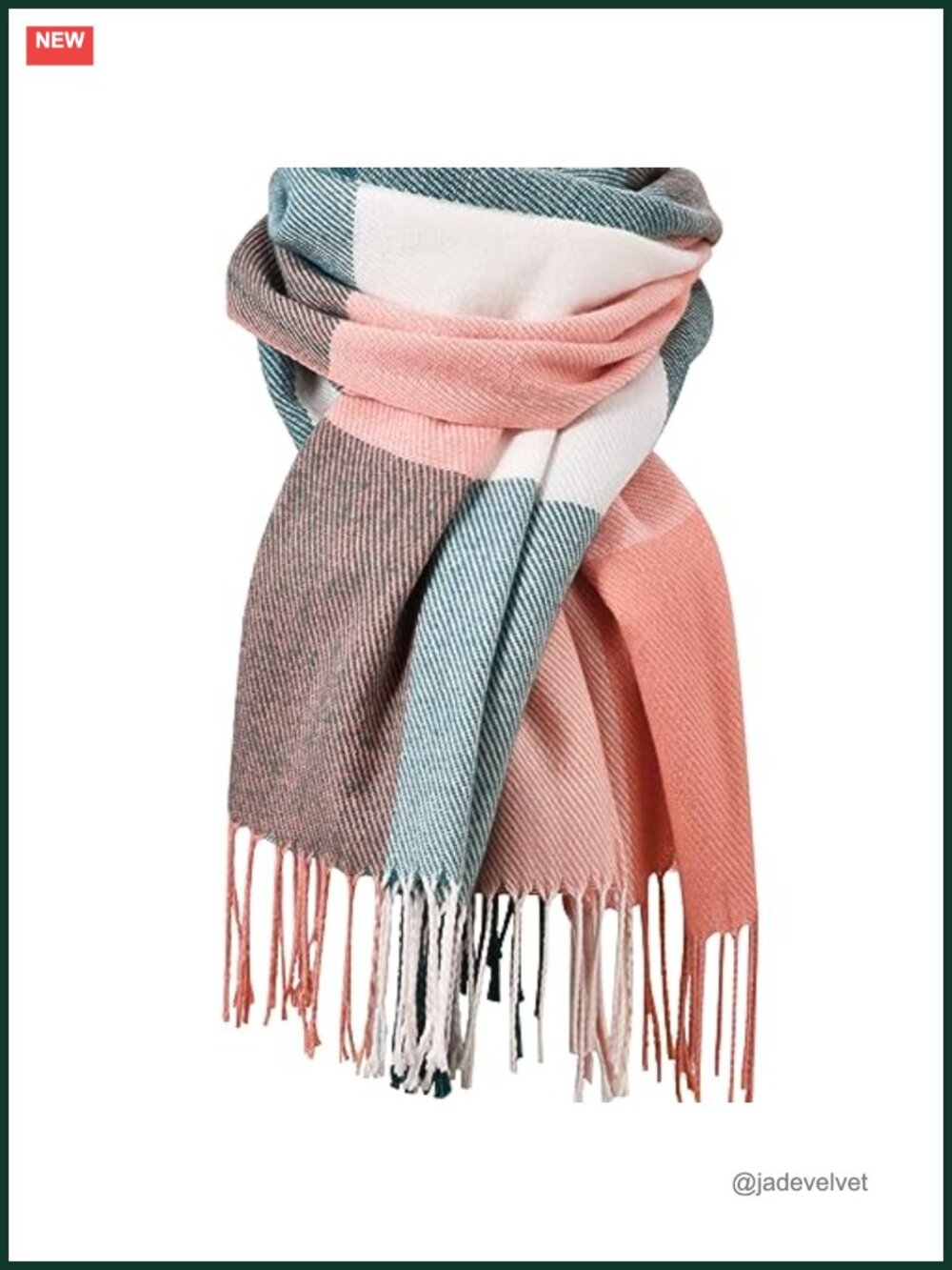 Cozy Oversized Plaid Scarf Wrap Shawl Cashmere-like Acrylic Winter